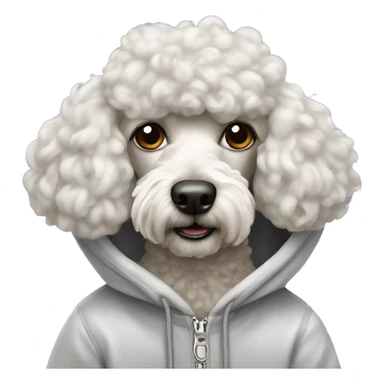 labour poodle wearing a hoodie sticker