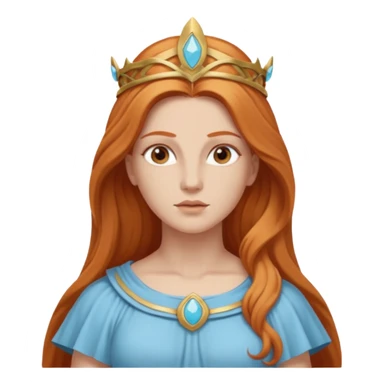 Minerva, Wisdom Goddess from Rome Mythology with long reddish blonde hair, light blue outfit sticker