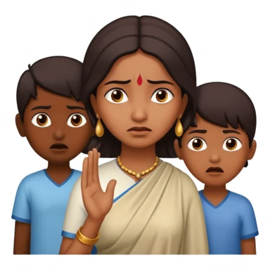Indian woman scolding kids  sticker