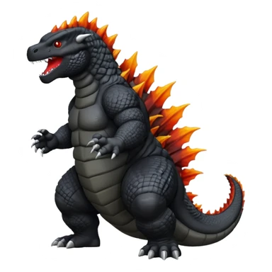 Buatkan gambar Godzilla hitam yg sedang marah sticker