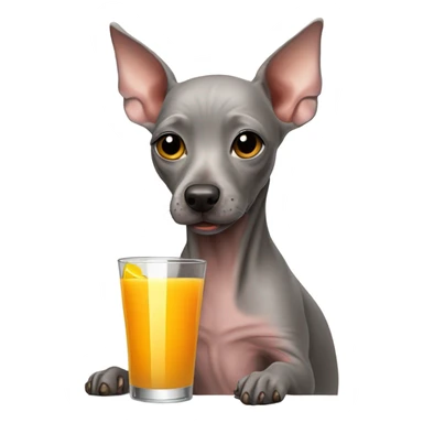 American Hairless Terrier drinking juice  sticker