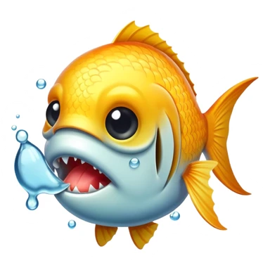 Fish stuffed in the mouth  sticker