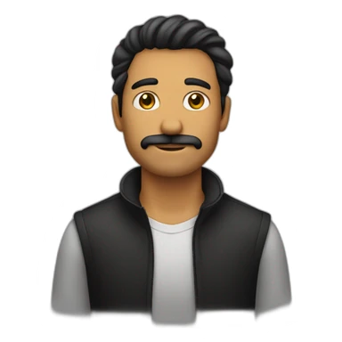 hombre sin bigote con pelo negro y parado sticker