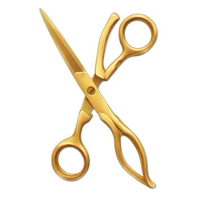 A golden hairdressing scissors sticker