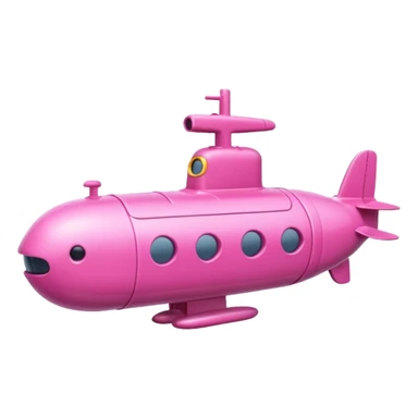 pink mini single submarine in cartoon  sticker