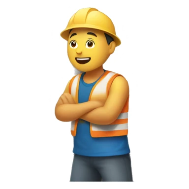 Chinese man building a wall  sticker