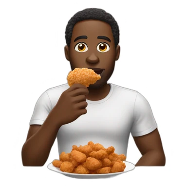 black man eating kfc sticker