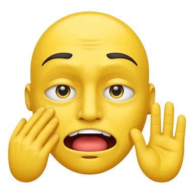 A straight face emoji with a slight look of disgust, a horizontal hand where the neck would be. All yellow. It should be a normal emoji with no body parts except the floating jandc sticker