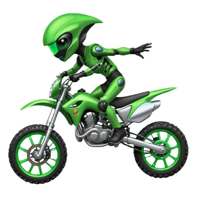 Un ovnie sur jne moto cross qui cabre sticker