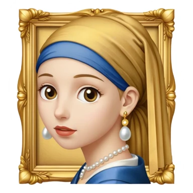 Johannes Vermeer, Girl with a Pearl Earring,  in frame sticker