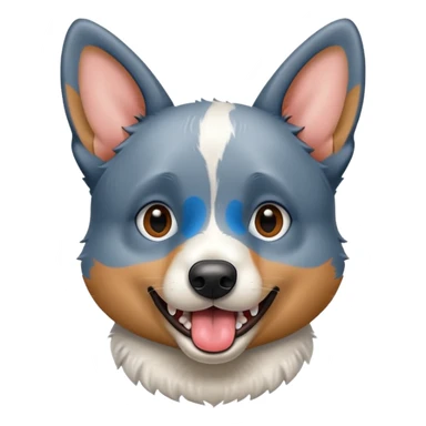 Blue Heeler with tongue out sticker