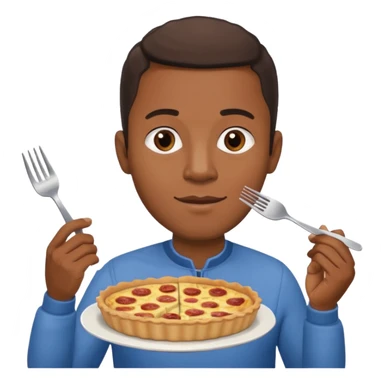 Black man eating a quiche Lorraine sticker