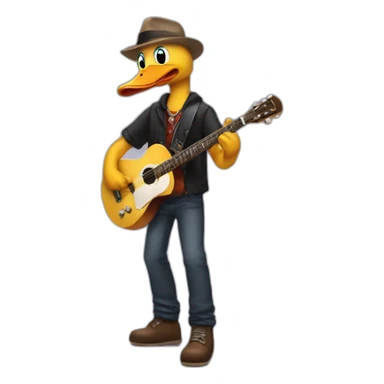 Canard guitariste sticker