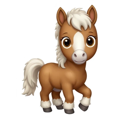 baby horse brown and white  sticker