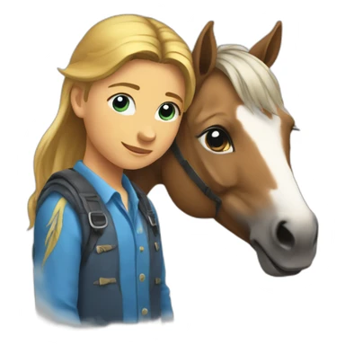 Un cheval sur un enfant sticker