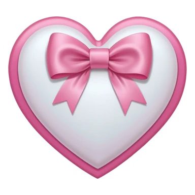 A White Heart with a pink bow around it sticker