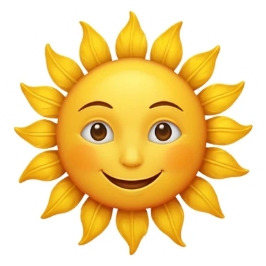 Sun emoji with emotions sticker