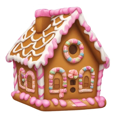 Gingerbread house with a pink bow  sticker
