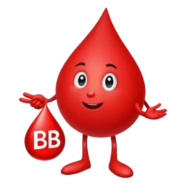 blood drop character holding a BRB sign sticker