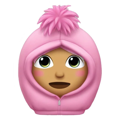 pink palm puff hoodie  sticker