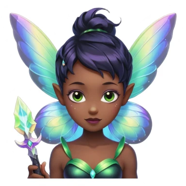 Black pixie fairy with knife sticker