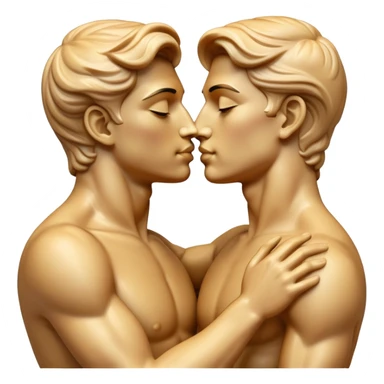 Gay statues kissing greek sticker