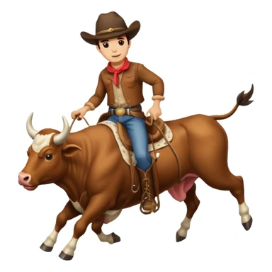 Cowboy riding a bull sticker