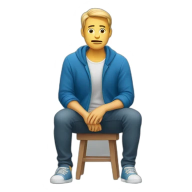 A man sitting with pain on knees sticker