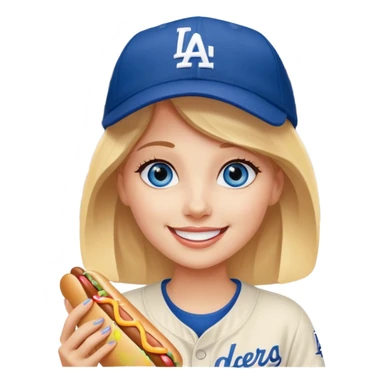Blue eyed girl at dodgers game sticker