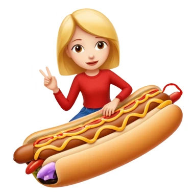 Girl riding a hotdog without the bun sticker