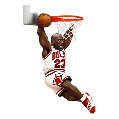 Michael Jordan dunking on LeBron James sticker
