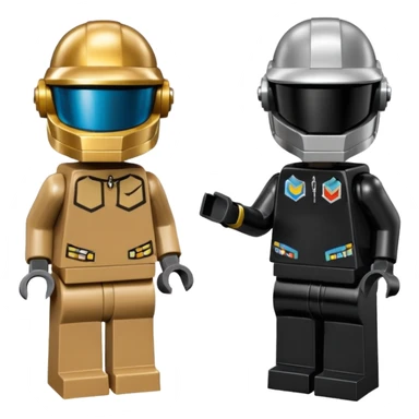 Daft punk in lego mini fig style. With their own outfit sticker