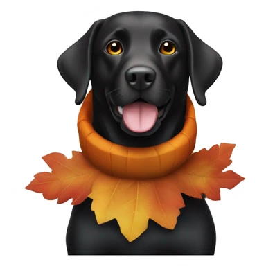 Full size Black Labrador dog in a turkey costume sticker
