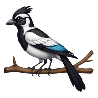 magpie perched on a branch sticker