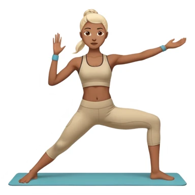 warrior yoga pose sticker
