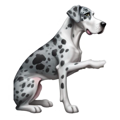 Blue Merle Great Dane playing piano sticker