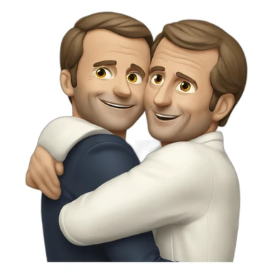 emmmanuel macron hugging a saussage sticker