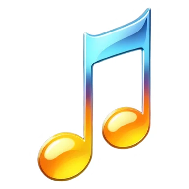 music note with a chromic metal texture sticker