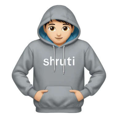 Make a hoodie with shruti written on it with exact spelling and only hoodie without model sticker