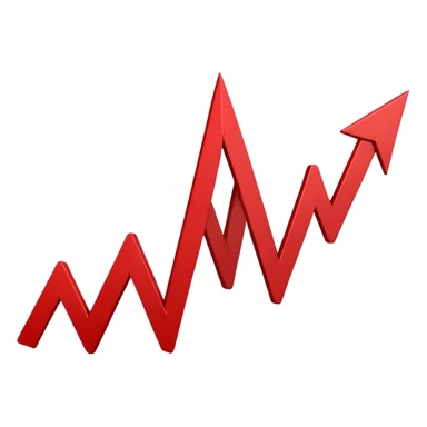 down going red graph stats sticker