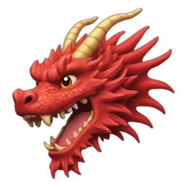 Red-Chinese-dragon-smeilface sticker