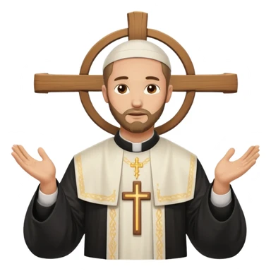 Orthodox Christian priest crossing himself with the movement of the Cross outlined sticker