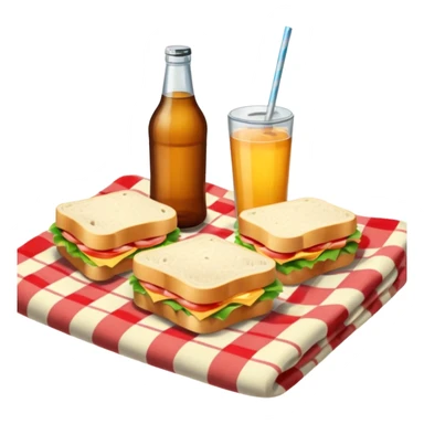 picnic with sandwiches, drinks sticker