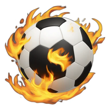 football ball catching fire sticker