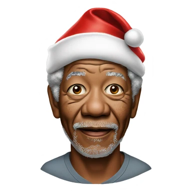 Morgan Freeman with santa hat sticker