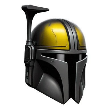 Mandalorian helmet black and yellow with antenna sticker