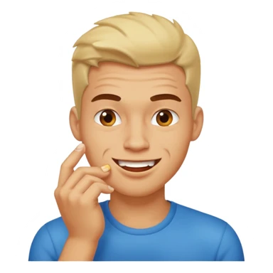 zesty guy biting nail while smirking sticker