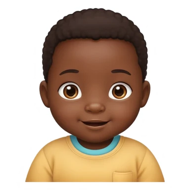 Adorable black baby with chubby cheeks, bright happy smiling eyes, looking intelligent and curious sticker