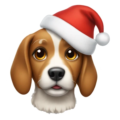 dog wearing a christmas hat sticker