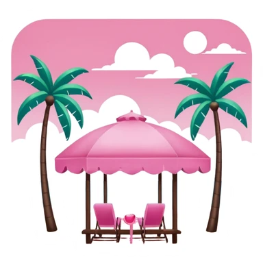 Moschino style pink SPAM Miami beach painting landscape sticker